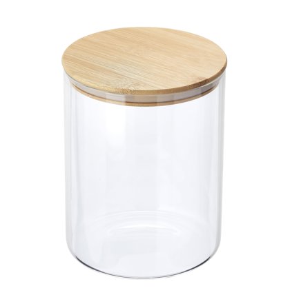 BARATTOLO VETRO C/COP.BAMBOO Ø15×20h 3 L