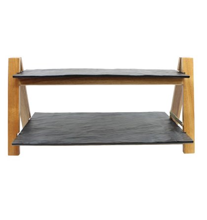 ESPOSITORE BUFFET 2 PIANI ACACIA