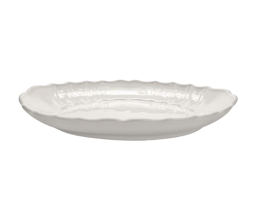 PIATTO OVALE 44 BAROCCO BIANCO