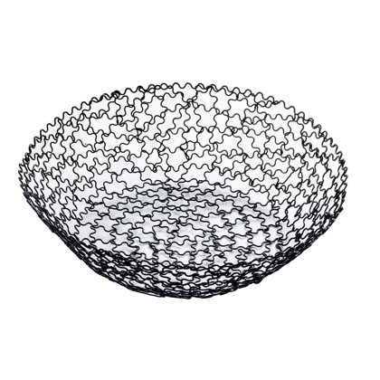 CESTINO PANE TONDO BOUCLÈ NERO 19×h5cm