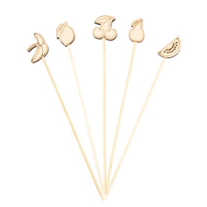 C/100 STECCHI BAMBOO FRUTTI VARI 12 cm