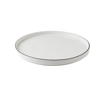 PIATTO PIANO 26 C/BORDO IMP.FILO NERO