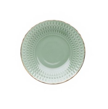 PIATTO PANE 16 VERDE F/ORO CONTESSA