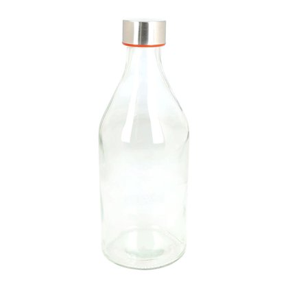 BOTTIGLIA VETRO CLARA 1lt.C/TAPPO INOX