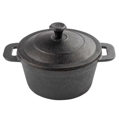 COCOTTE NERA TONDA GHISA Ø13×h9cm IND.