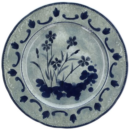 PIATTO PIANO 28 GRAY FLOWERS V.VIENNA