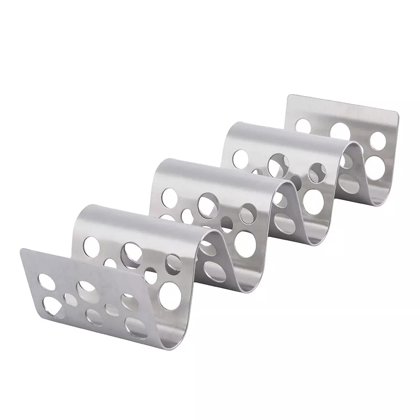 SUPPORTO PORTA TACOS FORATO 4 POSTI INOX