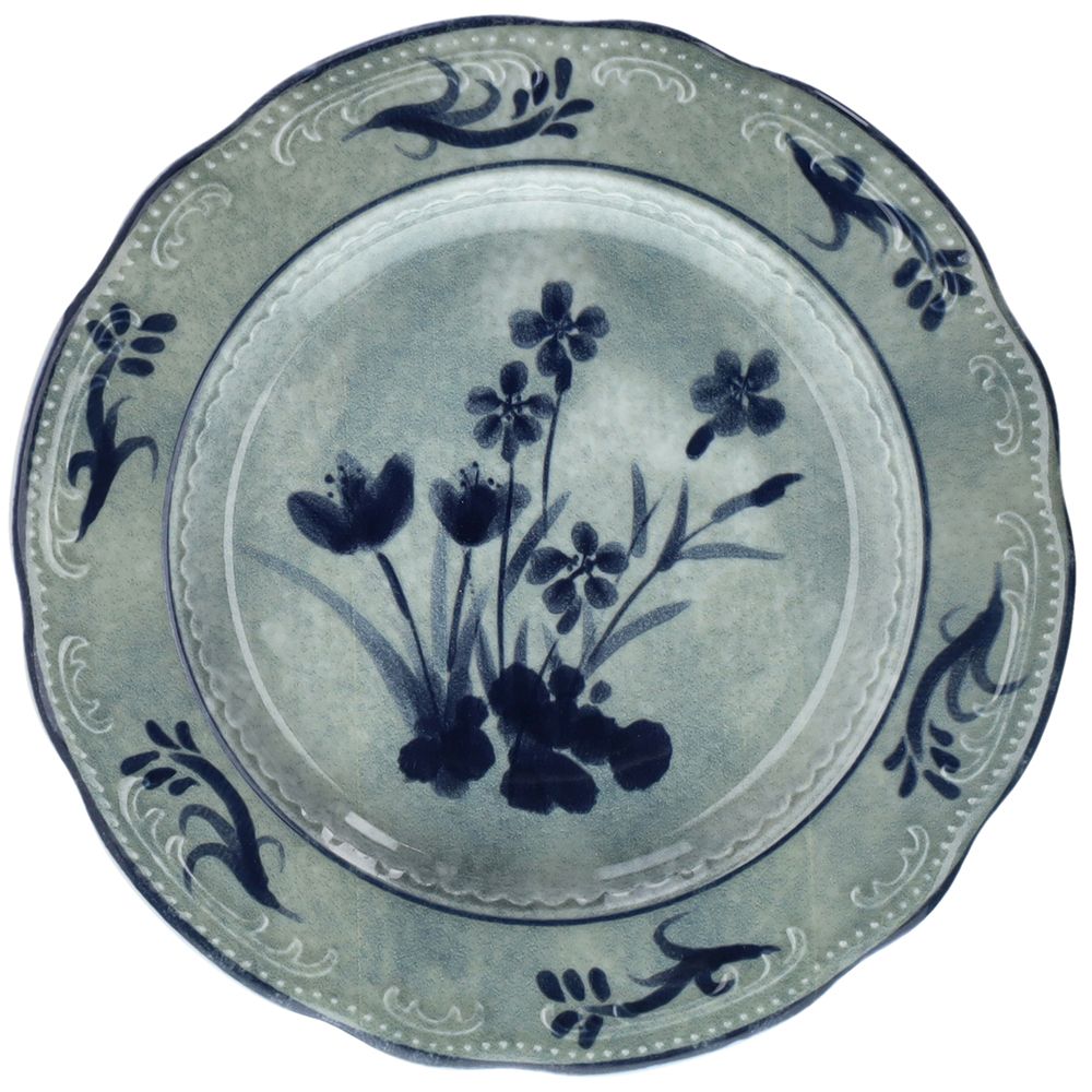 PIATTO PIANO 22 GRAY FLOWERS V.VIENNA