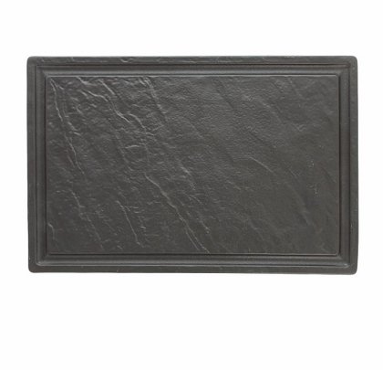 PIATTO RETTANGOL. 42x28 NERO  VULCANIA