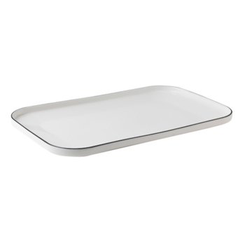 PIATTO RETT.33x20 C/BOR.IMP.FILO NERO