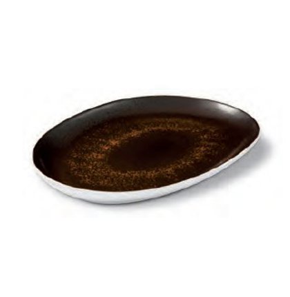 VASSOIO OVALE ESTIA 33x22 RUGGINE/BCO