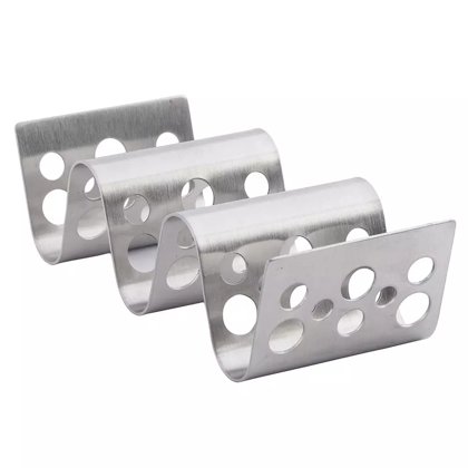 SUPPORTO PORTA TACOS FORATO 3 POSTI INOX