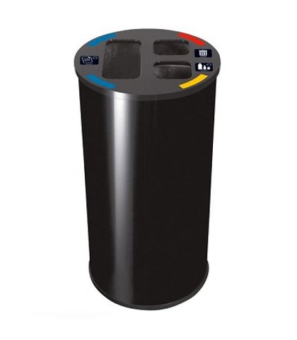 CONT. RIFIUTI 3 SCOMP 60L NERO Ø35,5×H67cm PROBBAX