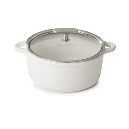 CASSER INDUZ. 22cm BIANCA C/COP VETRO