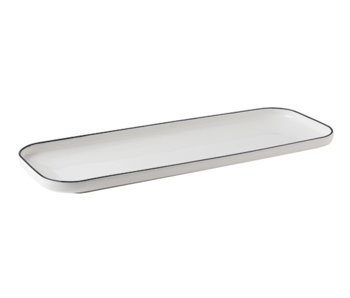 PIATTO RETT.26x10 C/BOR.IMP.FILO NERO