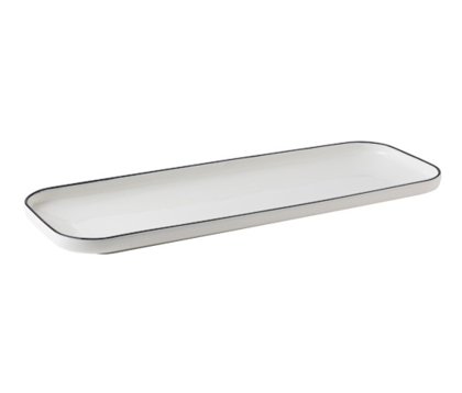 PIATTO RETT.26x10 C/BOR.IMP.FILO NERO