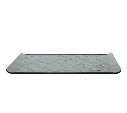 PIATTO RETTANGOL.33x20 NERO VULCANIA