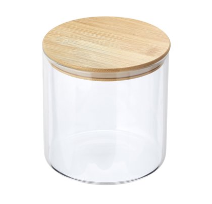 BARATTOLO VETRO C/COP.BAMBOO Ø15×16h 2,5L