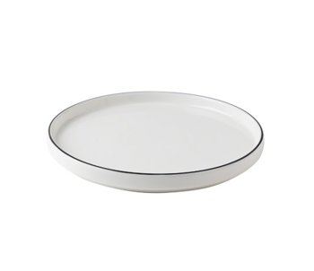 PIATTO PIANO 20 C/BORDO IMP.FILO NERO