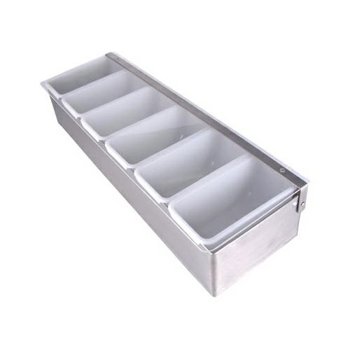 PORTACONDIMENTI 6 SCOM.INOX/PLAS.46x15